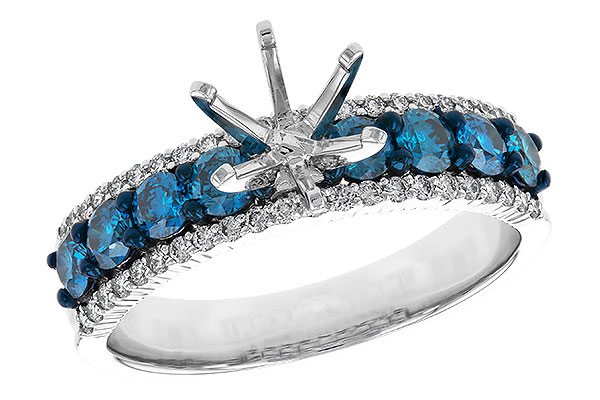 F293-59782: LDS SEMI DIA RG .72 BLUE DIAS .92 TW